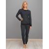 Felina | Taylor French Terry Lounge Set | Crewneck Top | Jogger Pants(Heather Black)