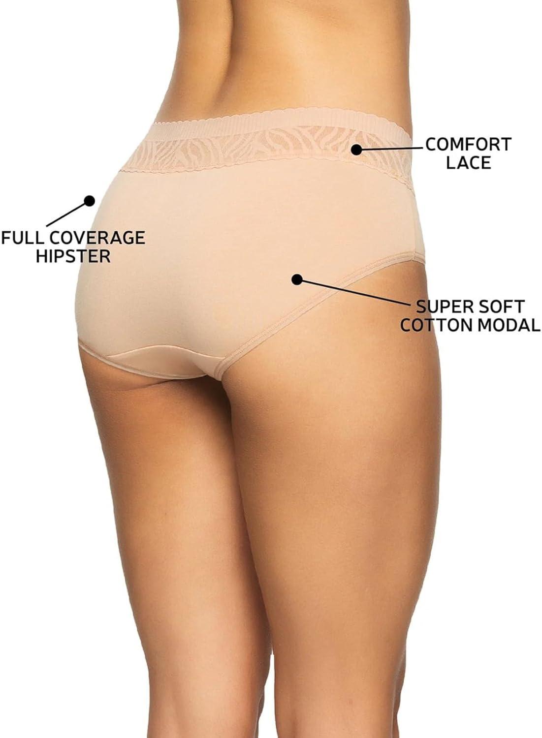 imageFelina Womens 5 Pack Stay In Place MidRise Lace HipsterClassic Nudes