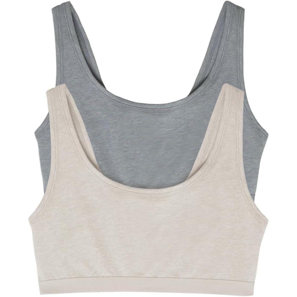 imageFelina Organic Cotton Stretch Bralette Sports Bras for Women Comfortable and Breathable Ideal Sports Bra for EverydaySky Pebble