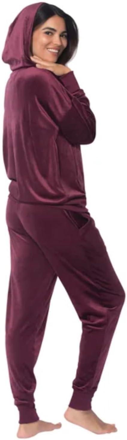 imageFelina Womens 2 Piece Velour Track Suit Hoodie and Jogger Lounge SetPurple