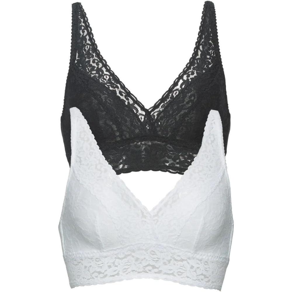 imageFelina Womens 2 Pack Lightweight Signature Stretch Lace BraletteBlackWhite