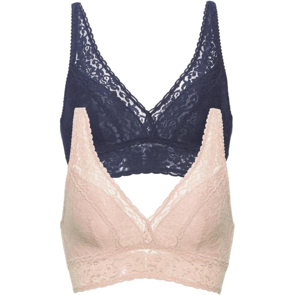 imageFelina Womens 2 Pack Lightweight Signature Stretch Lace BraletteEvening BlueSheer Nude