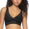 Felina Womens 2 Pack Lightweight Signature Stretch Lace Bralette(Black/White)