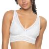 Felina Womens 2 Pack Lightweight Signature Stretch Lace Bralette(Black/White)
