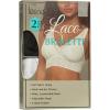 Felina Womens 2 Pack Lightweight Signature Stretch Lace Bralette(Black/White)