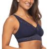 Felina Womens 2 Pack Lightweight Signature Stretch Lace Bralette(Evening Blue/Sheer Nude)