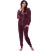 Felina Women’s 2 Piece Velour Track Suit, Hoodie and Jogger Lounge Set(Purple)