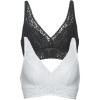 Felina Womens 2 Pack Lightweight Signature Stretch Lace Bralette(Black/White)