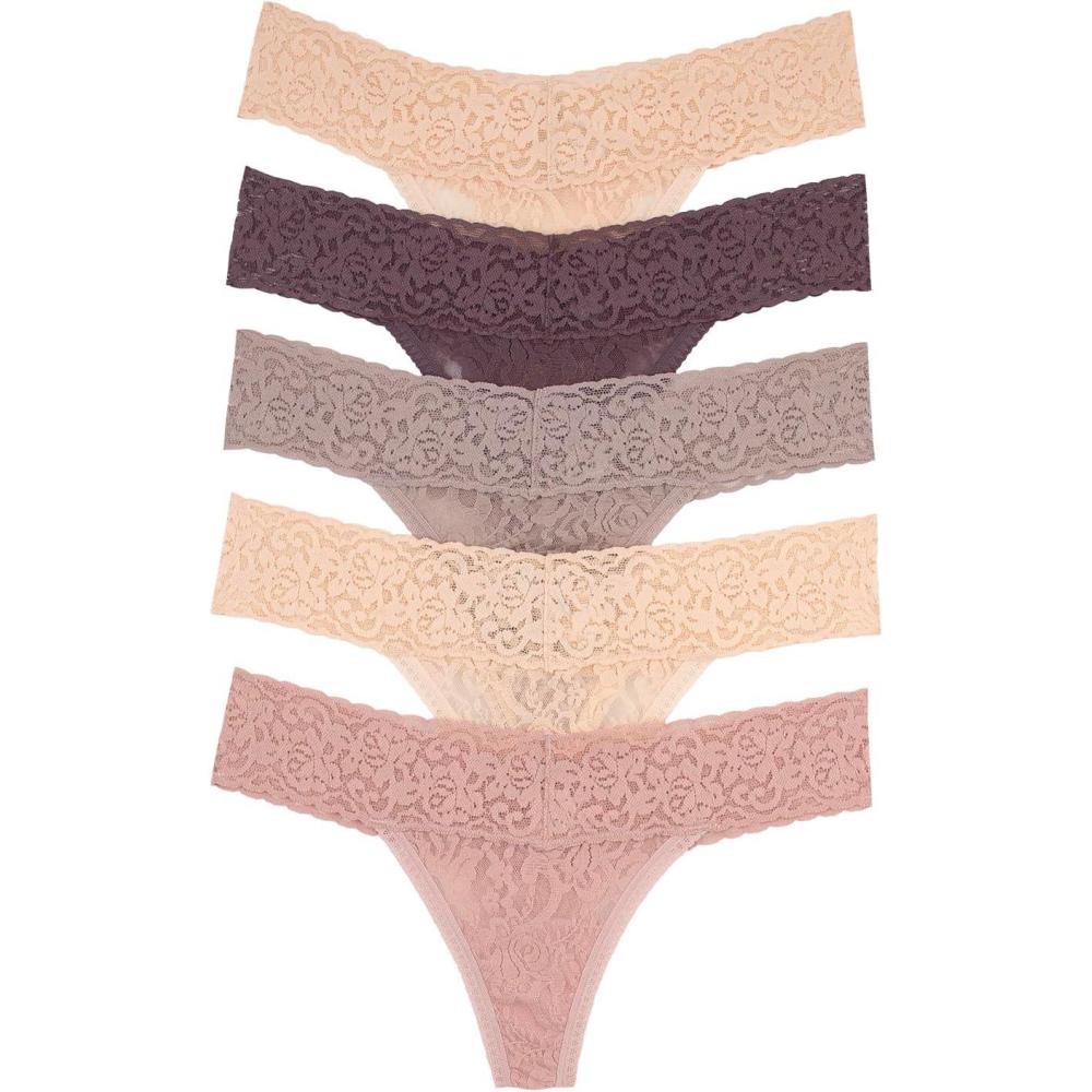 imageFelina Signature Stretchy Lace Low Rise Thong PantyChic Neutrals