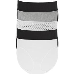 Felina – Cotton Modal Full Coverage Hi-Cut Underwear 5-Pack – Comfortable Cotton Hi-Cut Underwear for Women(Silver Shadows)