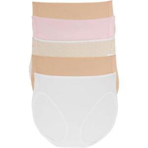 Felina – Cotton Modal Full Coverage Hi-Cut Underwear 5-Pack – Comfortable Cotton Hi-Cut Underwear for Women(Soft Hues)