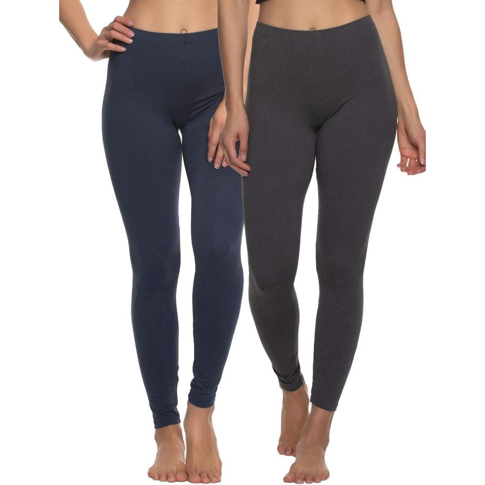 imageFelina Velvety Super Soft Lightweight Leggings 2 Pack Yoga Pants Workout ClothesNavy Charcoal