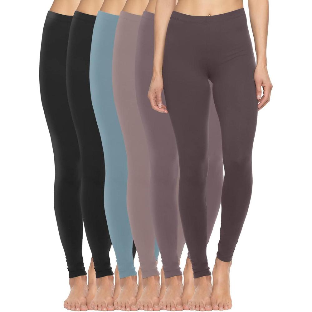 imageFelina Velvety Super Soft Lightweight Leggings 2 Pack Yoga Pants Workout ClothesTaupe Sea