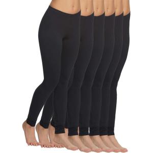 Felina Velvety Super Soft Lightweight Leggings 2 Pack – Yoga Pants, Workout Clothes(6 Pack – Black)