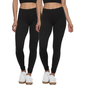 Felina Velvety Super Soft Lightweight Leggings 2 Pack – Yoga Pants, Workout Clothes(Black)
