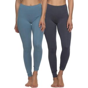 Felina Velvety Super Soft Lightweight Leggings 2 Pack – Yoga Pants, Workout Clothes(Cool Beach)