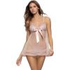 Felina – Veil Tulle Ruffle Babydoll & Mesh G-String Lingerie Set(Lotus)