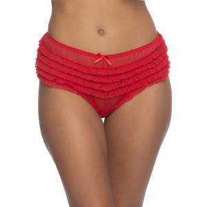 Felina Veil Mesh Ruffle Panty(Lychee)