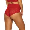 Felina | Finesse Modern Mock-Wrap Brief | Panty | Lace | Full Coverage | Comfort(Tango Red)