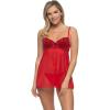 Felina – Wish Mesh and Lace Babydoll Lingerie Set – Sheer Women’s Lingerie with Adjustable Straps and Matching G-String(Tango Red)