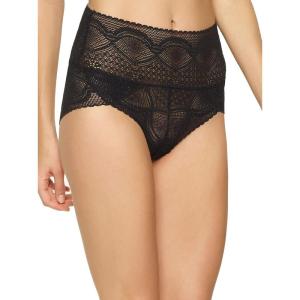 Felina | Finesse Modern Mock-Wrap Brief | Panty | Lace | Full Coverage | Comfort(Black)