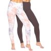 Felina Velvety Super Soft Lightweight Leggings 2 Pack – Yoga Pants, Workout Clothes(Tie Dye Raisin)