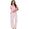 Felina – Mirielle V-Neck Pajama Set – Soft Cotton, Relaxed Fit, All-Season Comfort