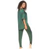 Felina Elysees Rich Satin Tee and Knit Jogger Set Pajama Set