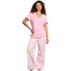 Felina – Mirielle V-Neck Pajama Set – Soft Cotton, Relaxed Fit, All-Season Comfort