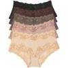 Felina Stripe Delight Hipster Panty 5-Pack | Paramour Lace Mid-Rise(All About Basics)