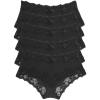 Felina Stripe Delight Hipster Panty 5-Pack | Paramour Lace Mid-Rise(Black)