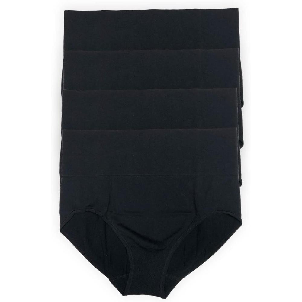 imageFelina Fusion Seamless Shapewear Brief 4Pack Tummy Control SmoothBlack