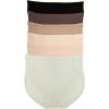 Felina Womens 6 Pack Super Stretch Cotton Hi-Cut Briefs(Cool Neutrals)