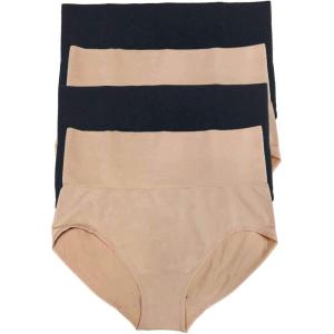 Felina | Fusion Seamless Shapewear Brief | 4-Pack | Tummy Control | Smooth(Black Warm Neutral)
