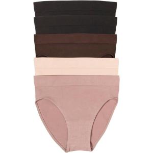Felina Body Smooth High Cut Seamless Brief 5-Pack(All About Toffee)