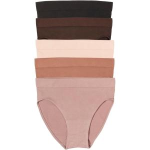 Felina Body Smooth High Cut Seamless Brief 5-Pack(Cocoa Beans)
