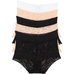 Felina | Signature Stretchy Lace Hi-Waisted Boyleg Panty 5-Pack(The Essentials)