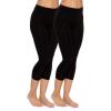 Felina | Cotton Modal Capri Leggings 2-Pack | Lightweight & Soft(Black/Black)