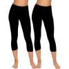 Felina – Velvety Soft Capri Legging 2-Pack – Women’s Capri Leggings for Workout and Lounge, Soft Capri Yoga Pants(Black)