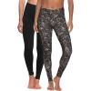 Felina Velvety Super Soft Lightweight Leggings 2 Pack – Yoga Pants, Workout Clothes(Black Tea Leopard Black)