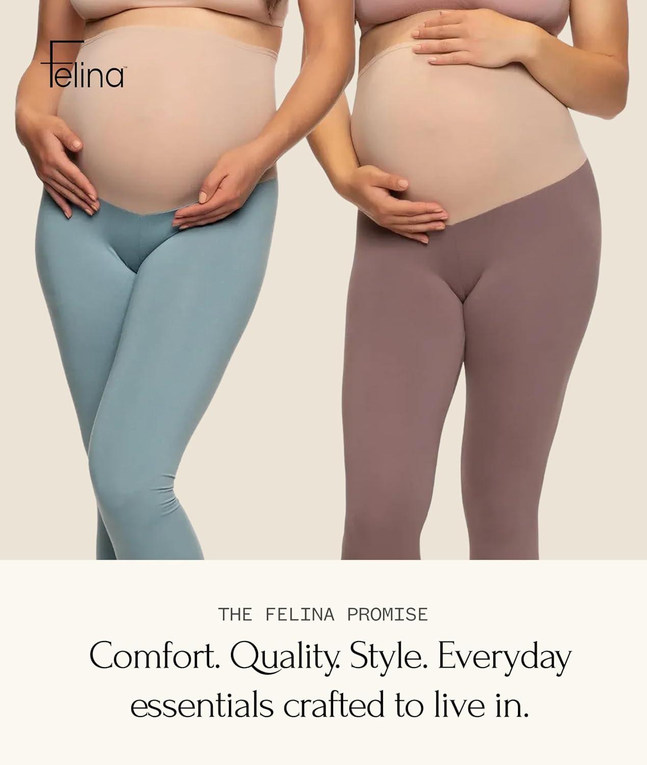 imageFelina Velvety Soft Maternity Leggings for Women Yoga Pants for Women Maternity Clothes 2PackBlack 2pack