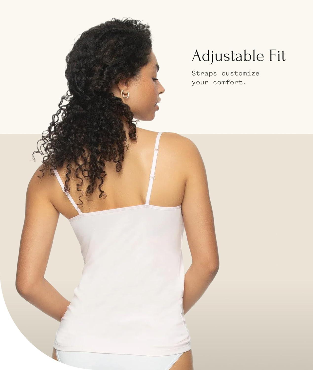 imageFelina Womens Cotton Modal Camisole Adjustable Cotton Tank TopBlack