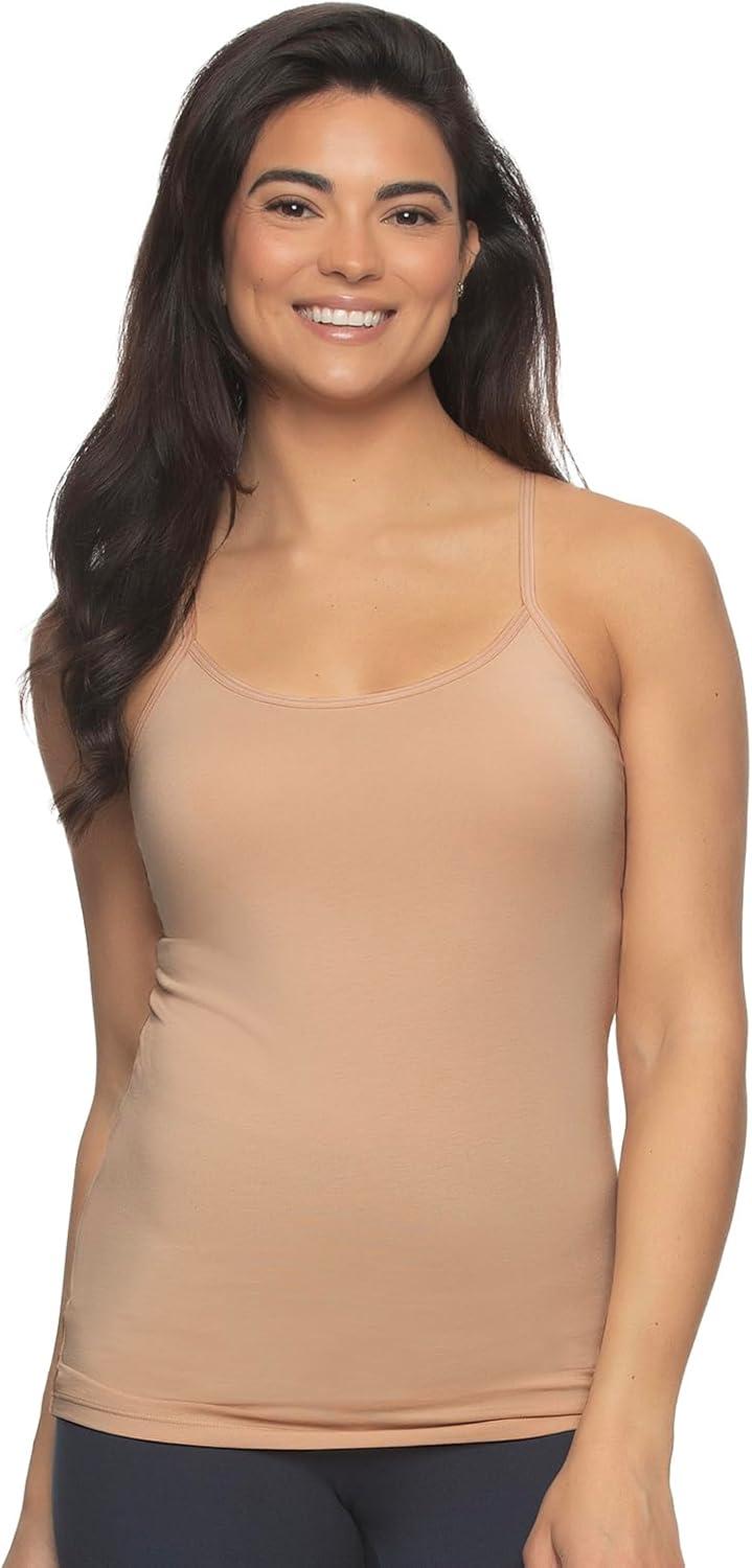 imageFelina Womens Cotton Modal Camisole Adjustable Cotton Tank TopBlack White Taupe