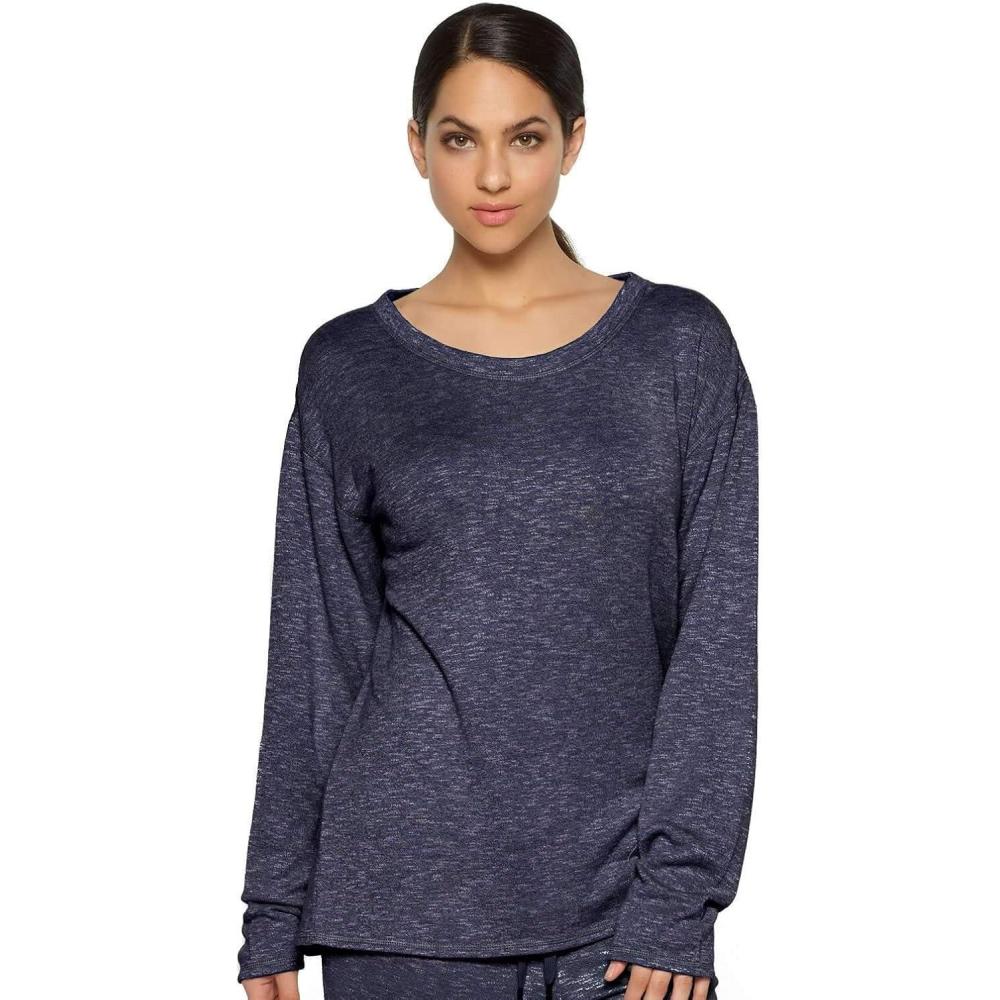 imageFelina Jeanne Loungewear Long Sleeve Crew Neck Top SleepwearNavy