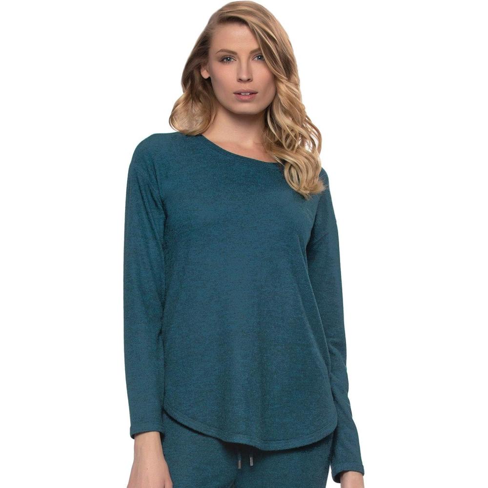imageFelina Lounge Victoria Long Sleeve Crew Neck Top SleepwearTurkish Tile