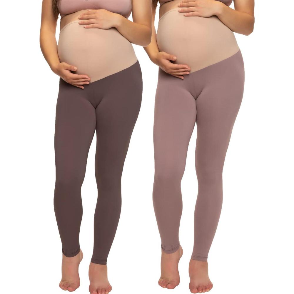 imageFelina Velvety Soft Maternity Leggings for Women  Yoga Pants for Women Maternity Clothes  2PackBig City