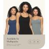 Felina Womens Cotton Modal Camisole, Adjustable Cotton Tank Top(Black Grey White)