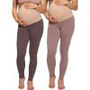 Felina Velvety Soft Maternity Leggings for Women – Yoga Pants for Women, Maternity Clothes – (2-Pack)(Big City)