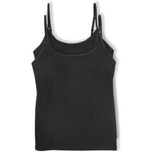 Felina | 2-Pack So Smooth Modal Cami Top with Hidden Built in Shelf Bra Support(Black)