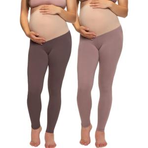 Felina Velvety Soft Maternity Leggings for Women – Yoga Pants for Women, Maternity Clothes – (2-Pack)(Big City)